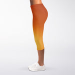 Palm Tree Beach Sunset Print Women's Capri Leggings