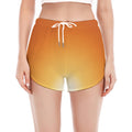 Palm Tree Beach Sunset Print Women's Split Running Shorts