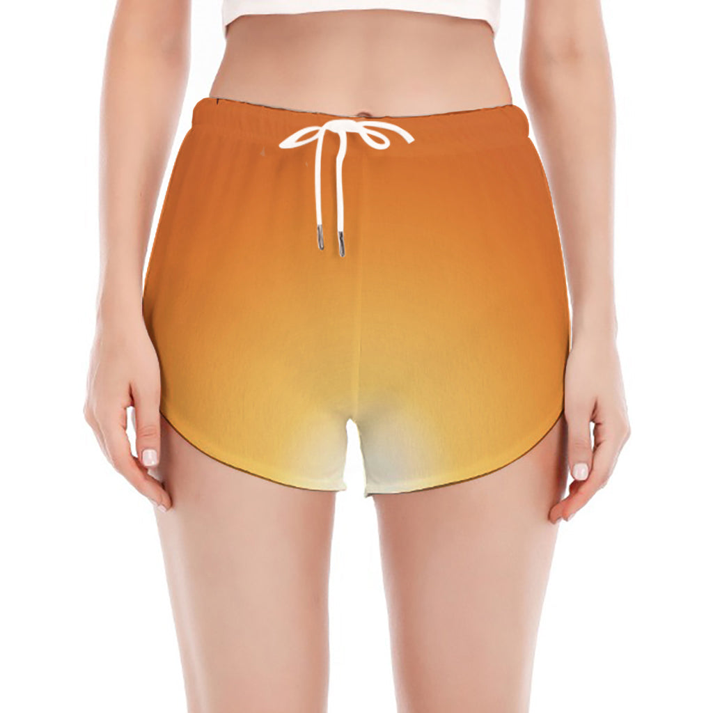 Palm Tree Beach Sunset Print Women's Split Running Shorts