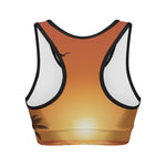 Palm Tree Beach Sunset Print Women's Sports Bra