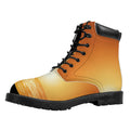 Palm Tree Beach Sunset Print Padded Collar Lace Up Boots