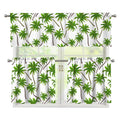 Palm Tree Pattern Print 3 Piece Kitchen Curtains