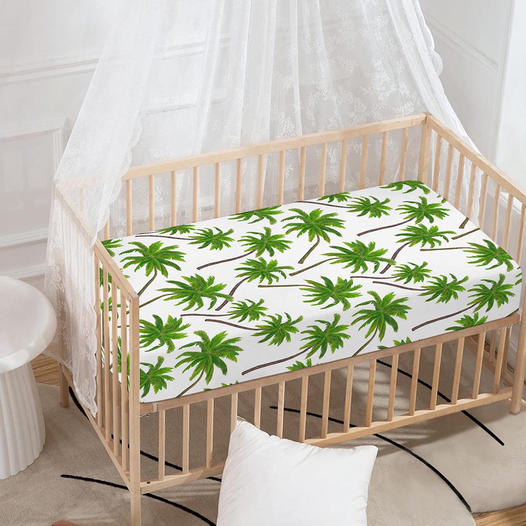 Palm Tree Pattern Print Baby Crib Sheet