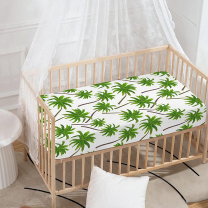 Palm Tree Pattern Print Baby Crib Sheet