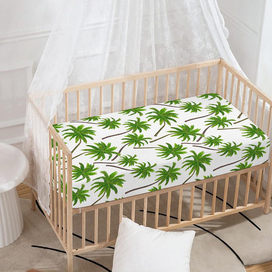 Palm Tree Pattern Print Baby Crib Sheet