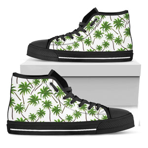 Palm Tree Pattern Print Black High Top Sneakers