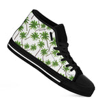 Palm Tree Pattern Print Black High Top Sneakers