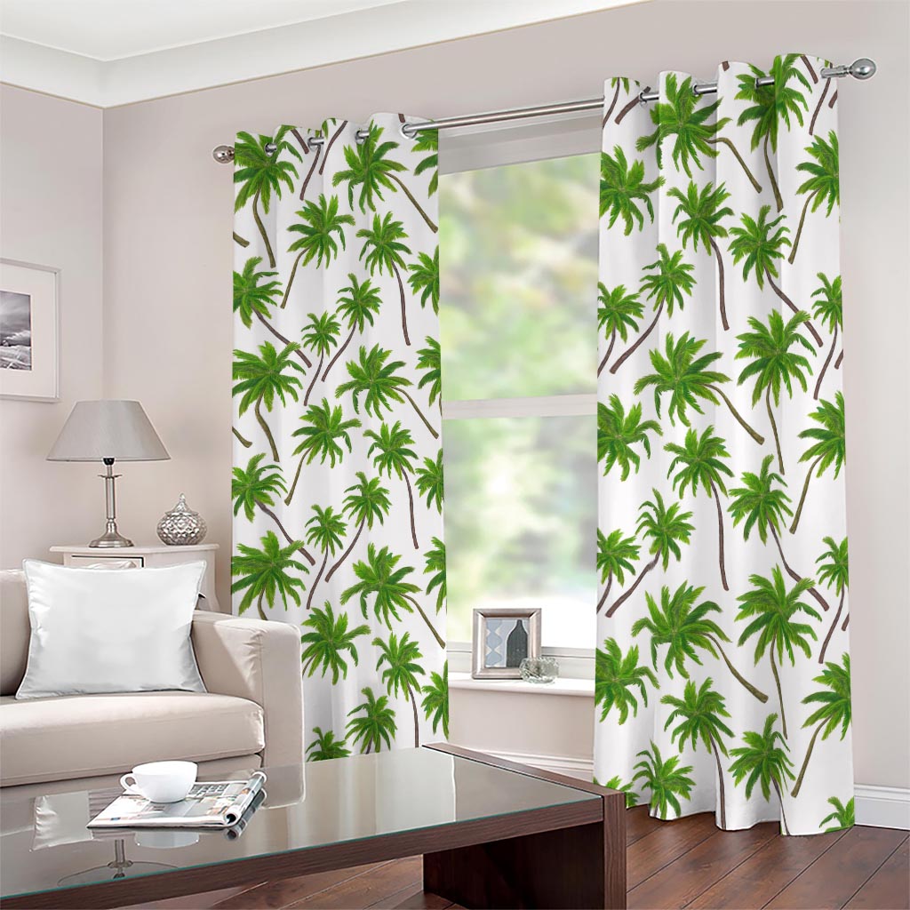 Palm Tree Pattern Print Blackout Grommet Curtains
