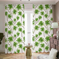 Palm Tree Pattern Print Dimout Pencil Pleat Curtains