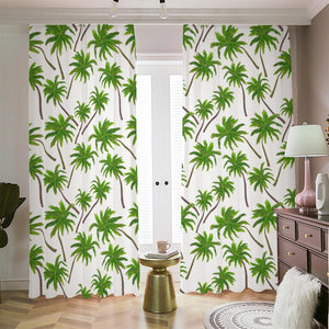 Palm Tree Pattern Print Blackout Pencil Pleat Curtains