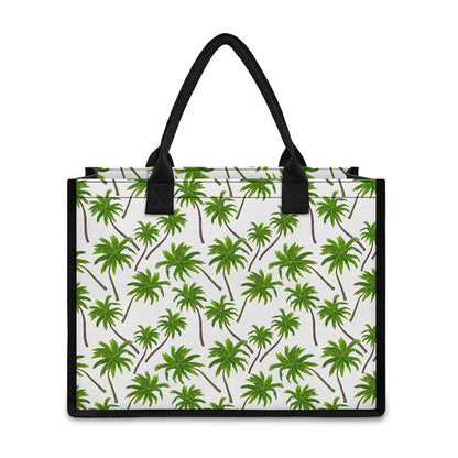 Palm Tree Pattern Print Canvas Tote Bag