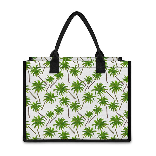 Palm Tree Pattern Print Canvas Tote Bag
