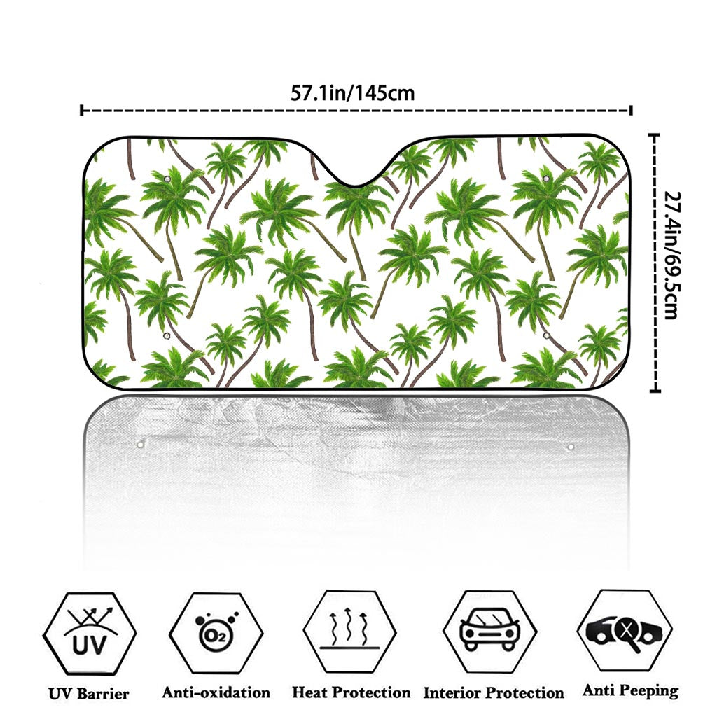 Palm Tree Pattern Print Car Windshield Sun Shade