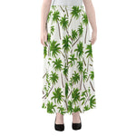 Palm Tree Pattern Print Chiffon Maxi Skirt