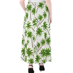 Palm Tree Pattern Print Chiffon Maxi Skirt