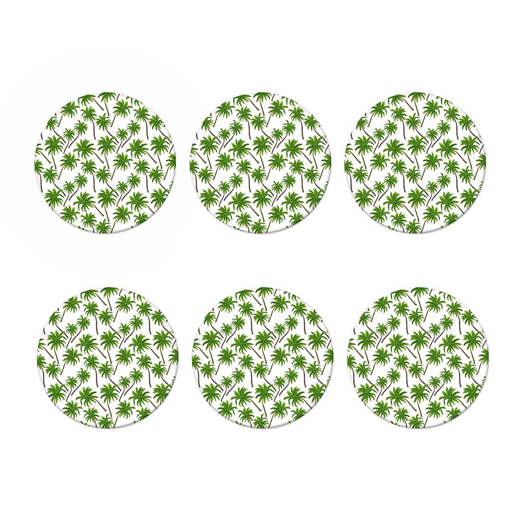 Palm Tree Pattern Print Coaster Set