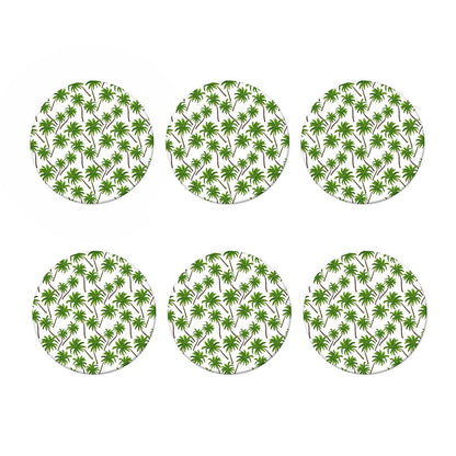 Palm Tree Pattern Print Coaster Set