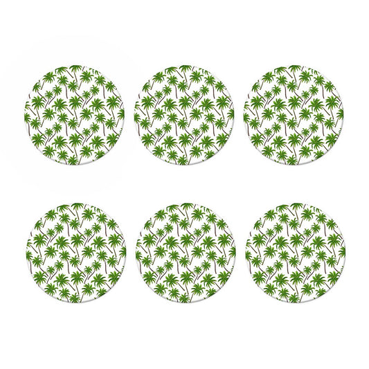 Palm Tree Pattern Print Coaster Set