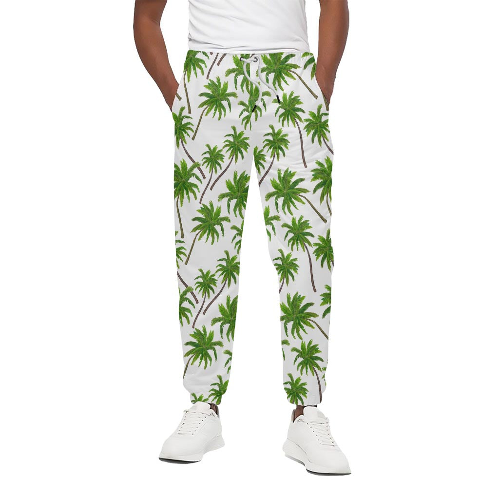 Palm Tree Pattern Print Cotton Pants