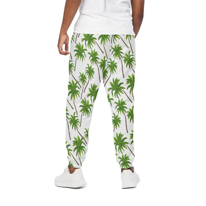 Palm Tree Pattern Print Cotton Pants