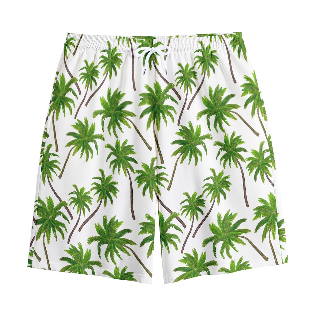 Palm Tree Pattern Print Cotton Shorts