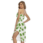 Palm Tree Pattern Print Cross Back Cami Dress