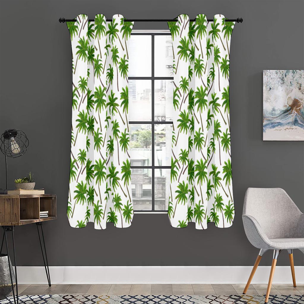 Palm Tree Pattern Print Curtain