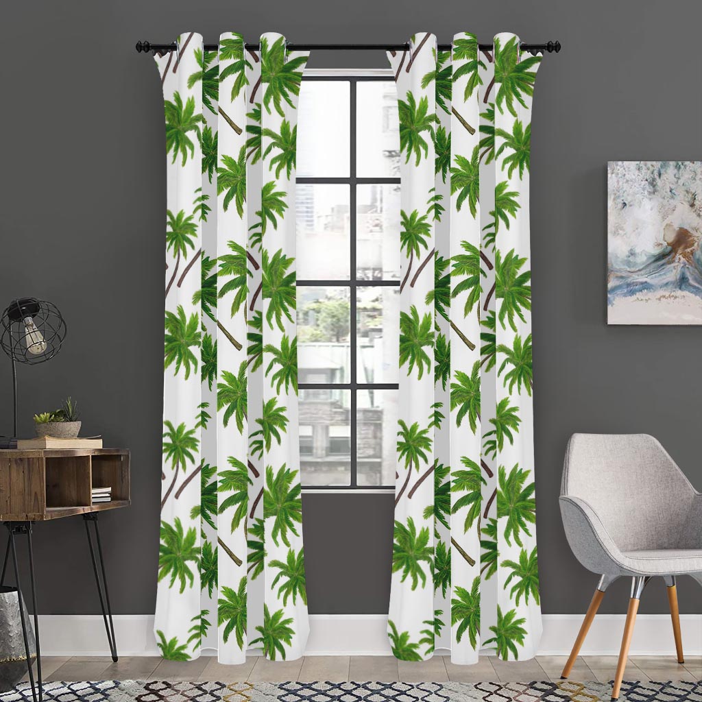 Palm Tree Pattern Print Curtain