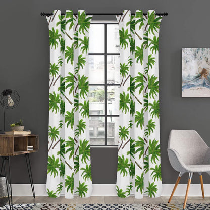 Palm Tree Pattern Print Curtain
