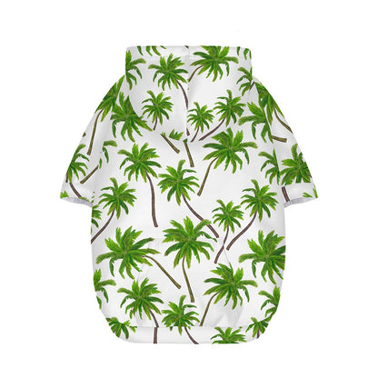 Palm Tree Pattern Print Dog Zip Up Hoodie