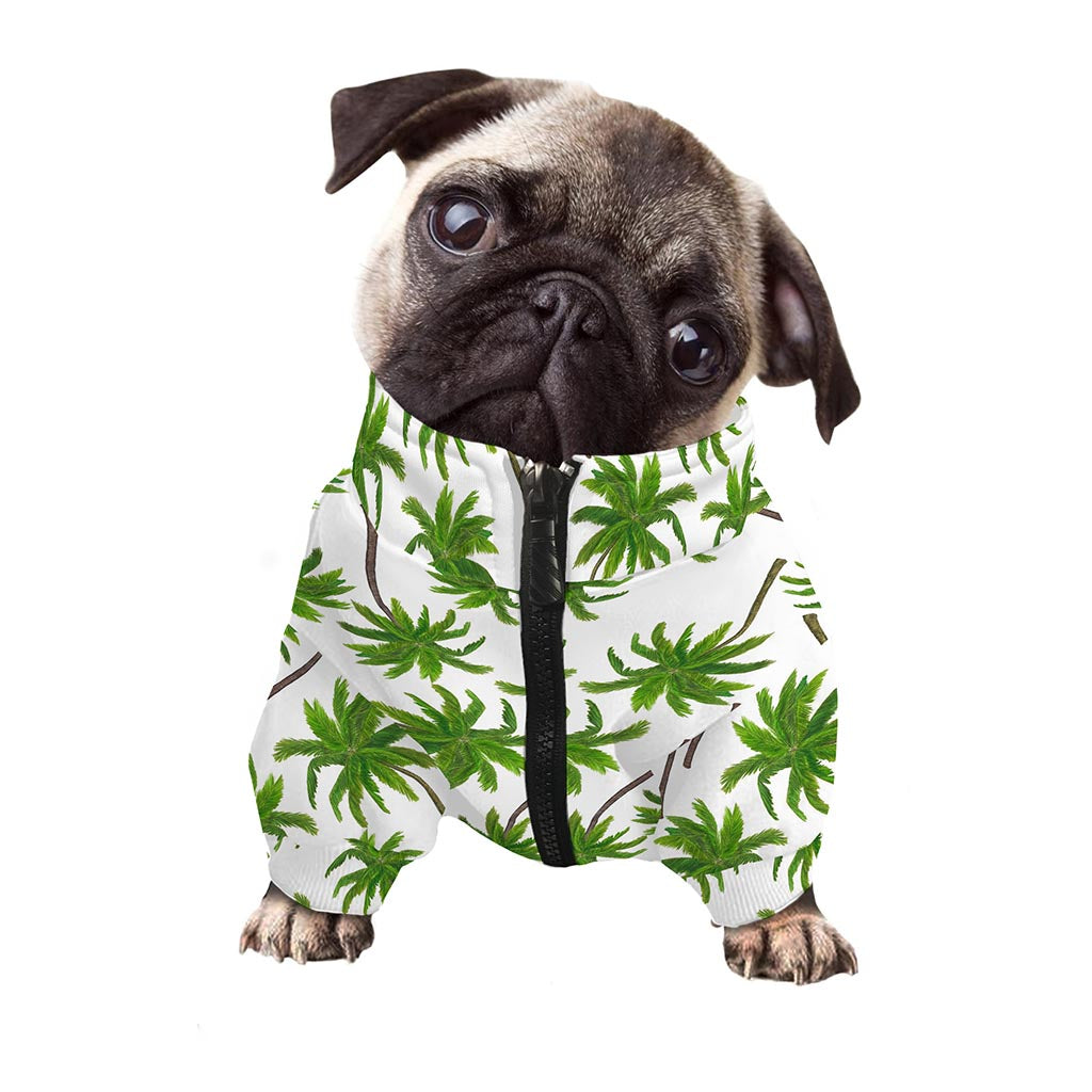 Palm Tree Pattern Print Dog Zip Up Jacket
