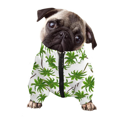 Palm Tree Pattern Print Dog Zip Up Jacket