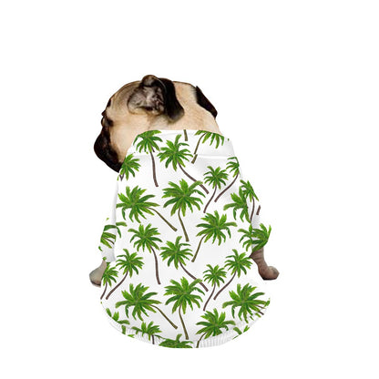 Palm Tree Pattern Print Dog Zip Up Jacket