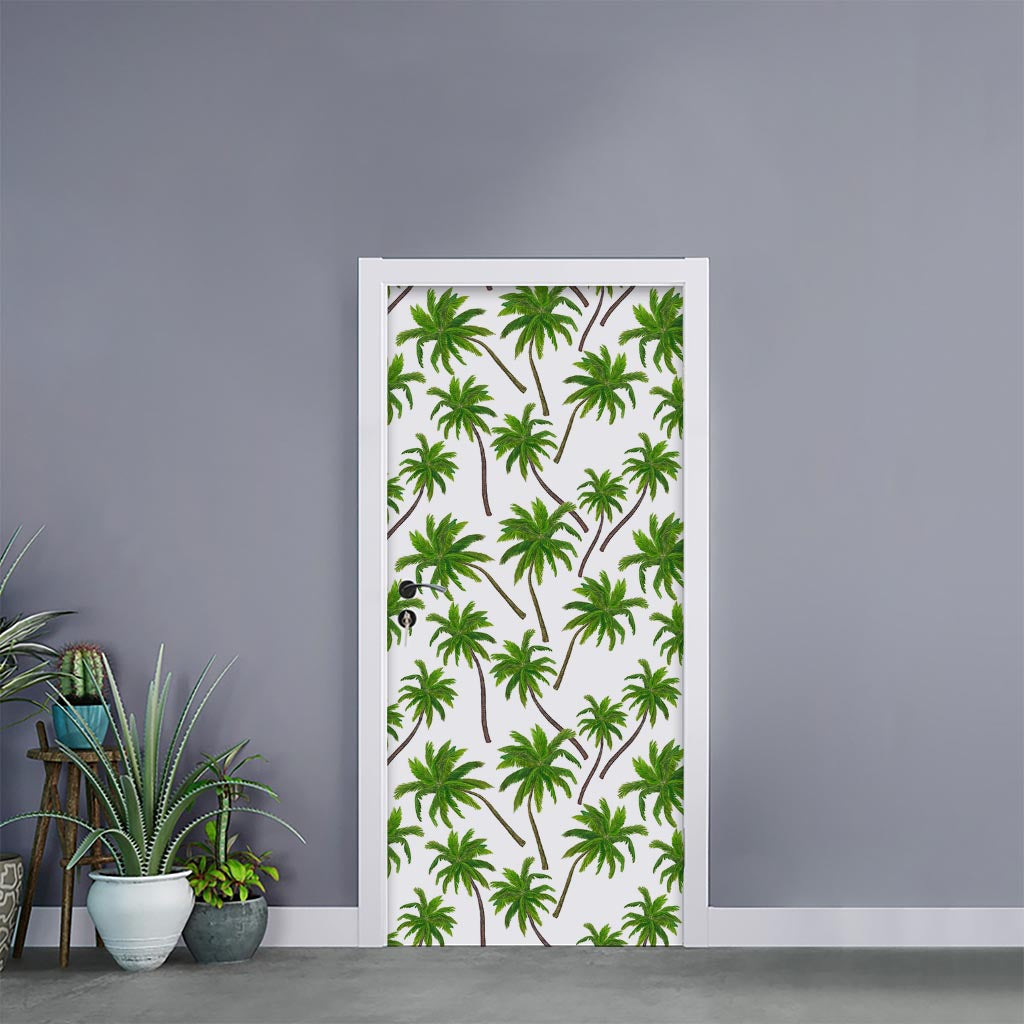 Palm Tree Pattern Print Door Sticker