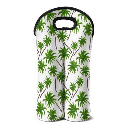 Palm Tree Pattern Print Double Neoprene Wine Tote
