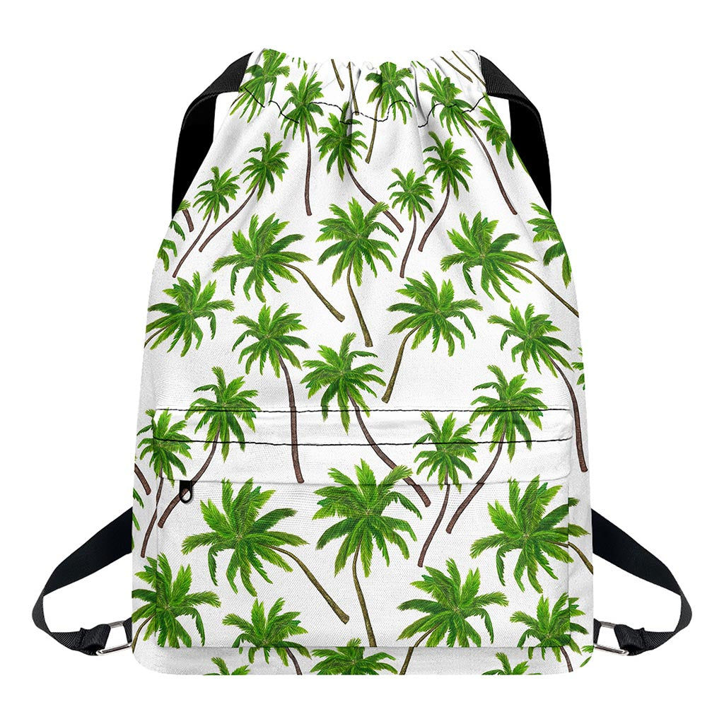 Palm Tree Pattern Print Drawstring Backpack