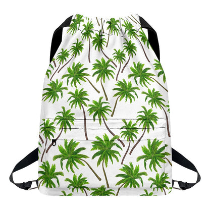 Palm Tree Pattern Print Drawstring Backpack