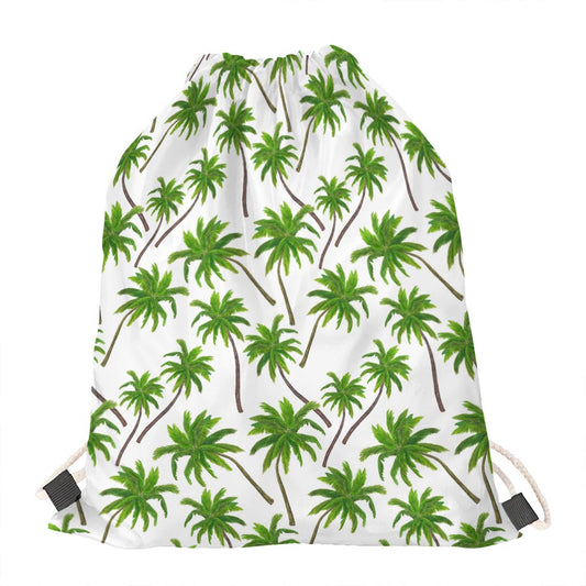 Palm Tree Pattern Print Drawstring Bag