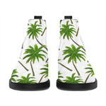 Palm Tree Pattern Print Flat Ankle Boots