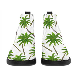 Palm Tree Pattern Print Flat Ankle Boots