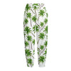 Palm Tree Pattern Print Fleece Lined Knit Pants