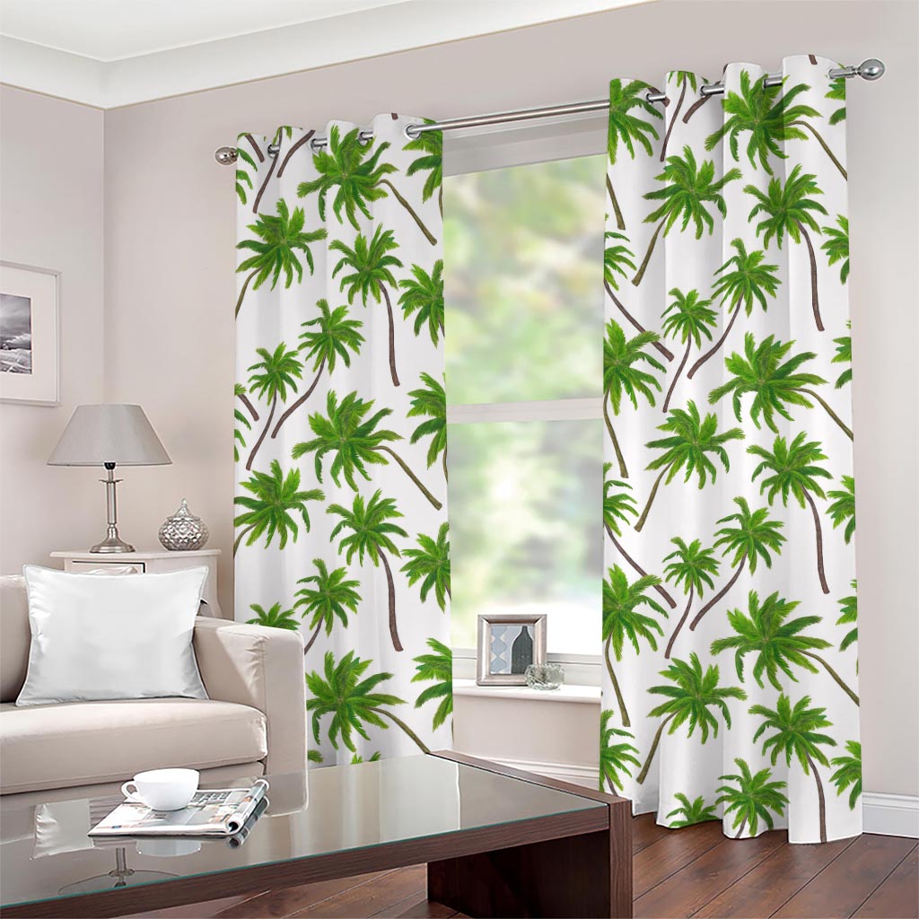 Palm Tree Pattern Print Grommet Curtains