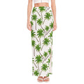 Palm Tree Pattern Print High Slit Maxi Skirt