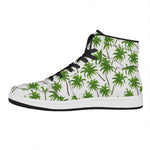 Palm Tree Pattern Print High Top Leather Sneakers