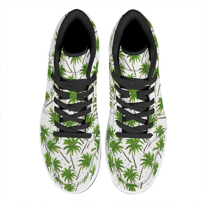 Palm Tree Pattern Print High Top Leather Sneakers