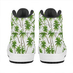 Palm Tree Pattern Print High Top Leather Sneakers