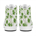 Palm Tree Pattern Print High Top Leather Sneakers