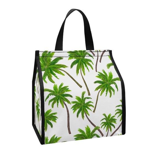 Palm Tree Pattern Print Insulated Lunch Tote