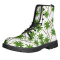 Palm Tree Pattern Print Lace-Up Boots