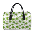 Palm Tree Pattern Print Leather Duffel Bag